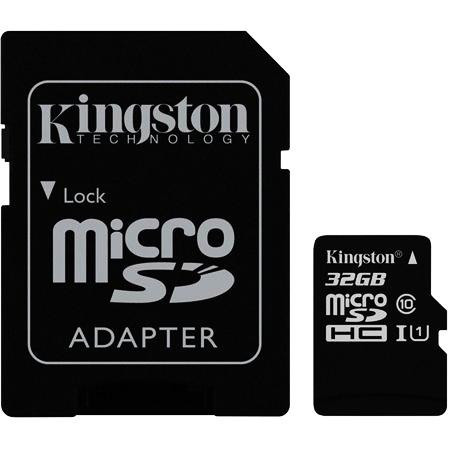MicroSD HC 32GB Kingston class 10 z adapterem