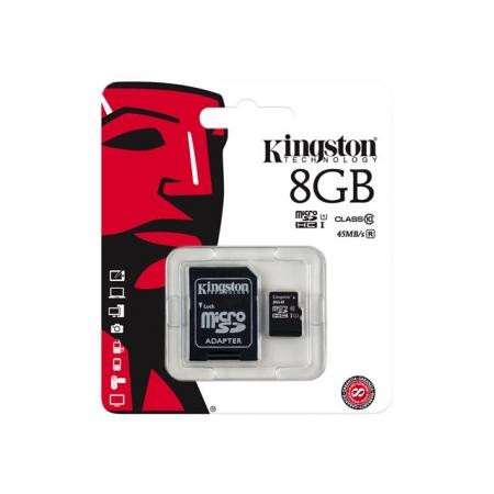 MicroSD HC 8GB Kingston class 10 z adapterem
