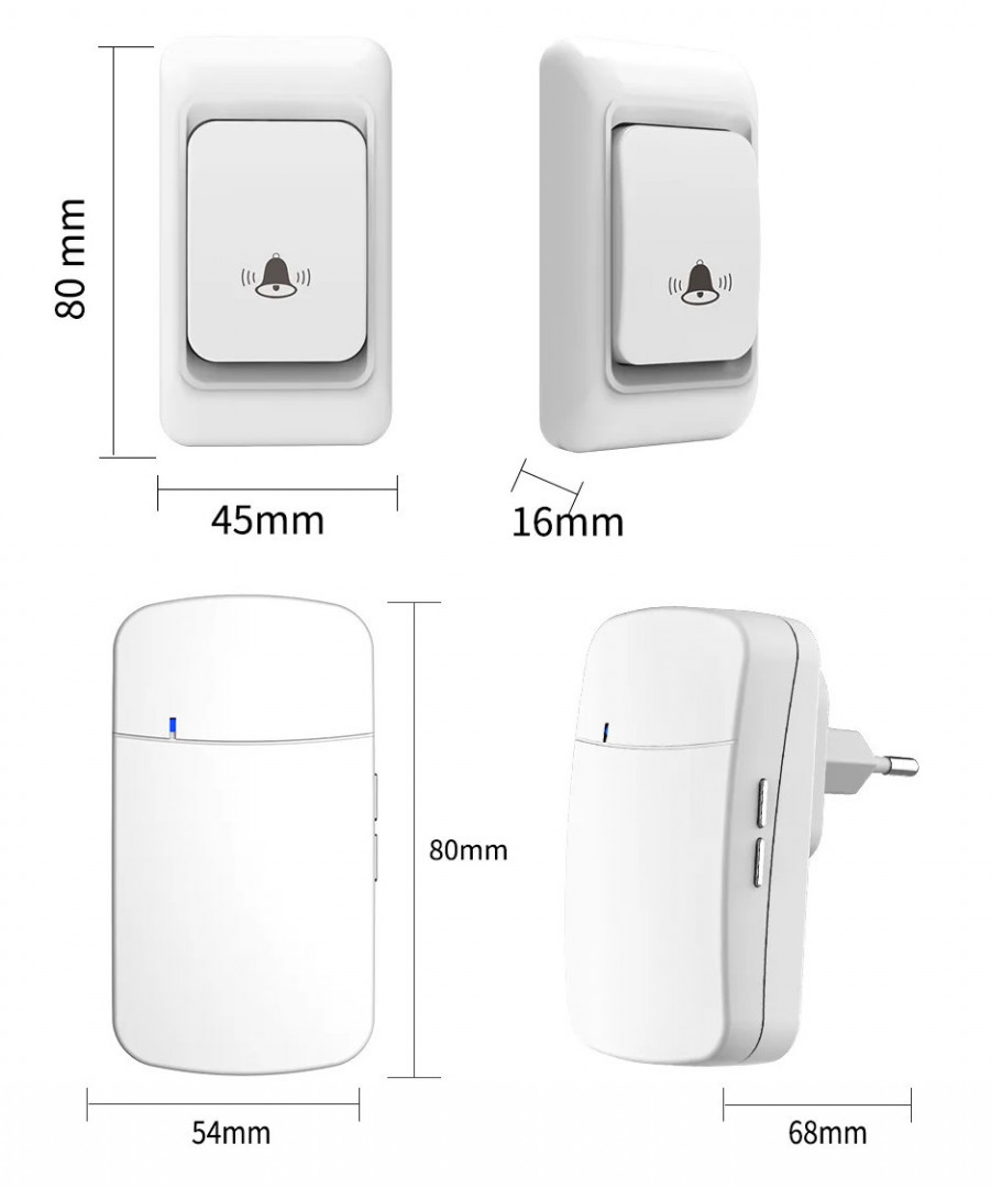 Bezprzewodowy dzwonek do drzwi Bentech DB002W